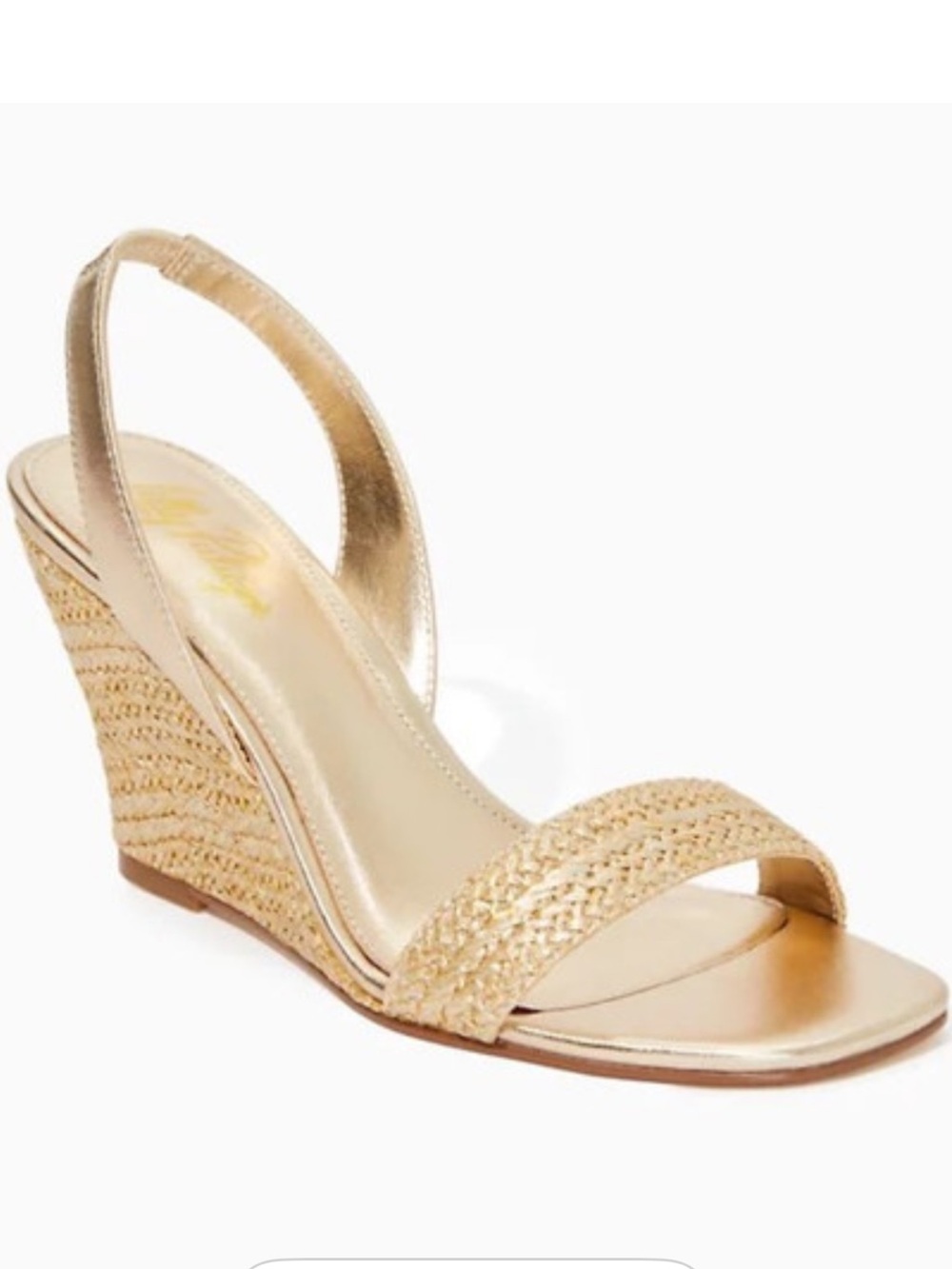 LILLY PULITZER Carla Wedge Gold Metallic 9